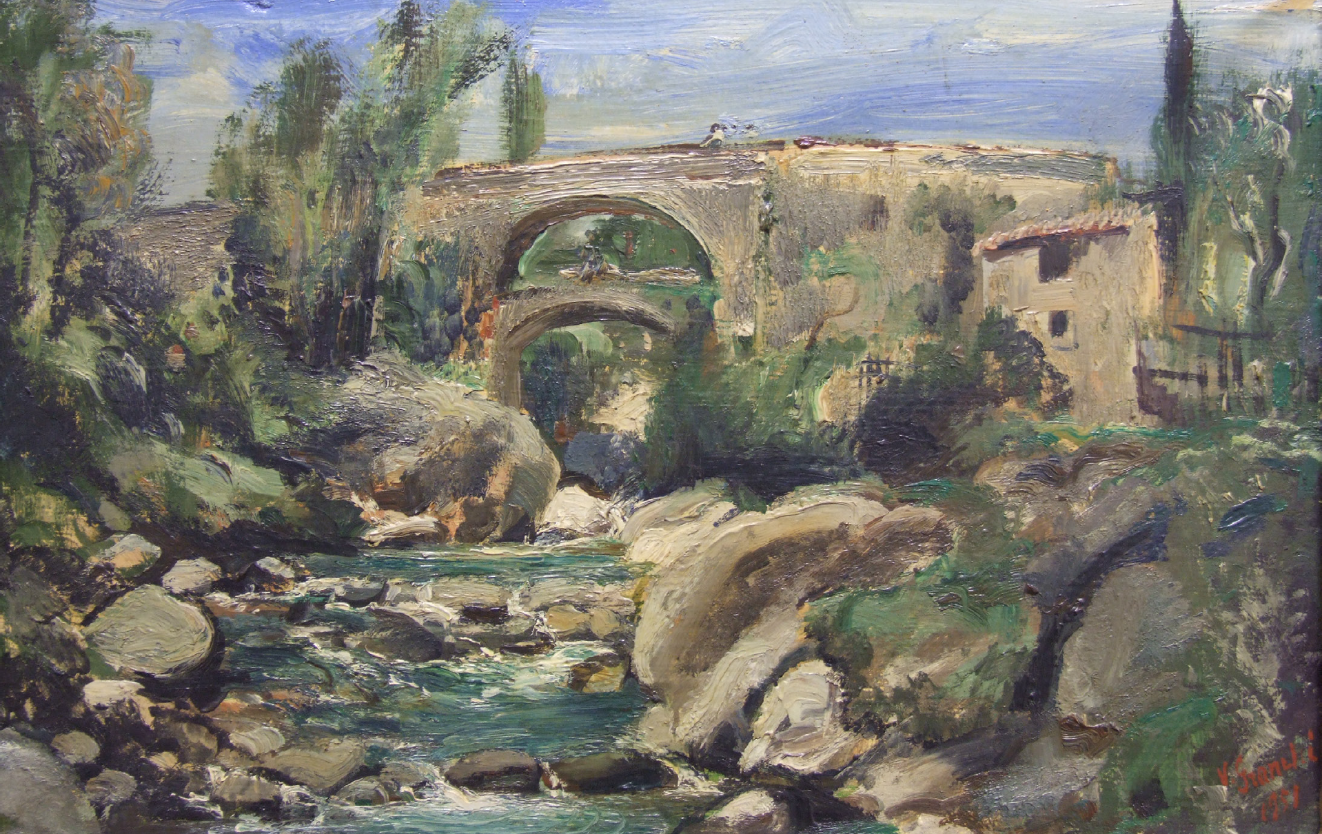 Vittorio Granchi , Lungo l’Ente. Il ponte sotto Montegiovi