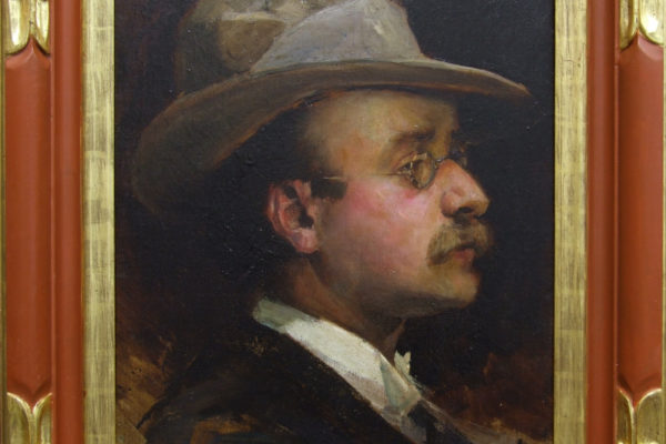Autoritratto di profilo con cappello