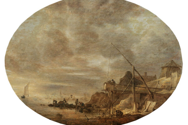 Jan van Goyen (Leida 1596 - L’Aja 1656) Paesaggio fluviale con pescatori