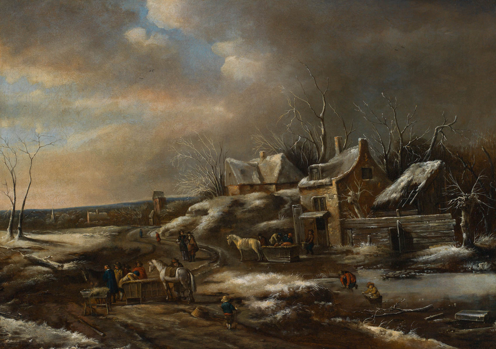 Klaes Molenaer (Haarlem 1628/29 - 1676) Paesaggio invernale