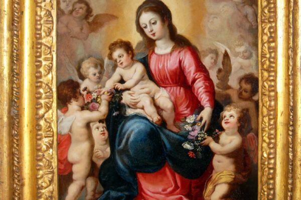 Hendrick van Balen (Anversa 1575 - 1632) Madonna con Bambino e angeli